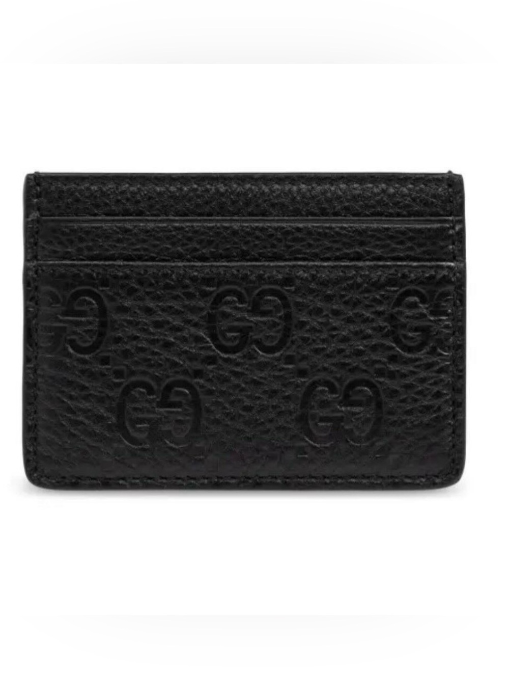 Gucci Embossed GG Black Leather Card Case